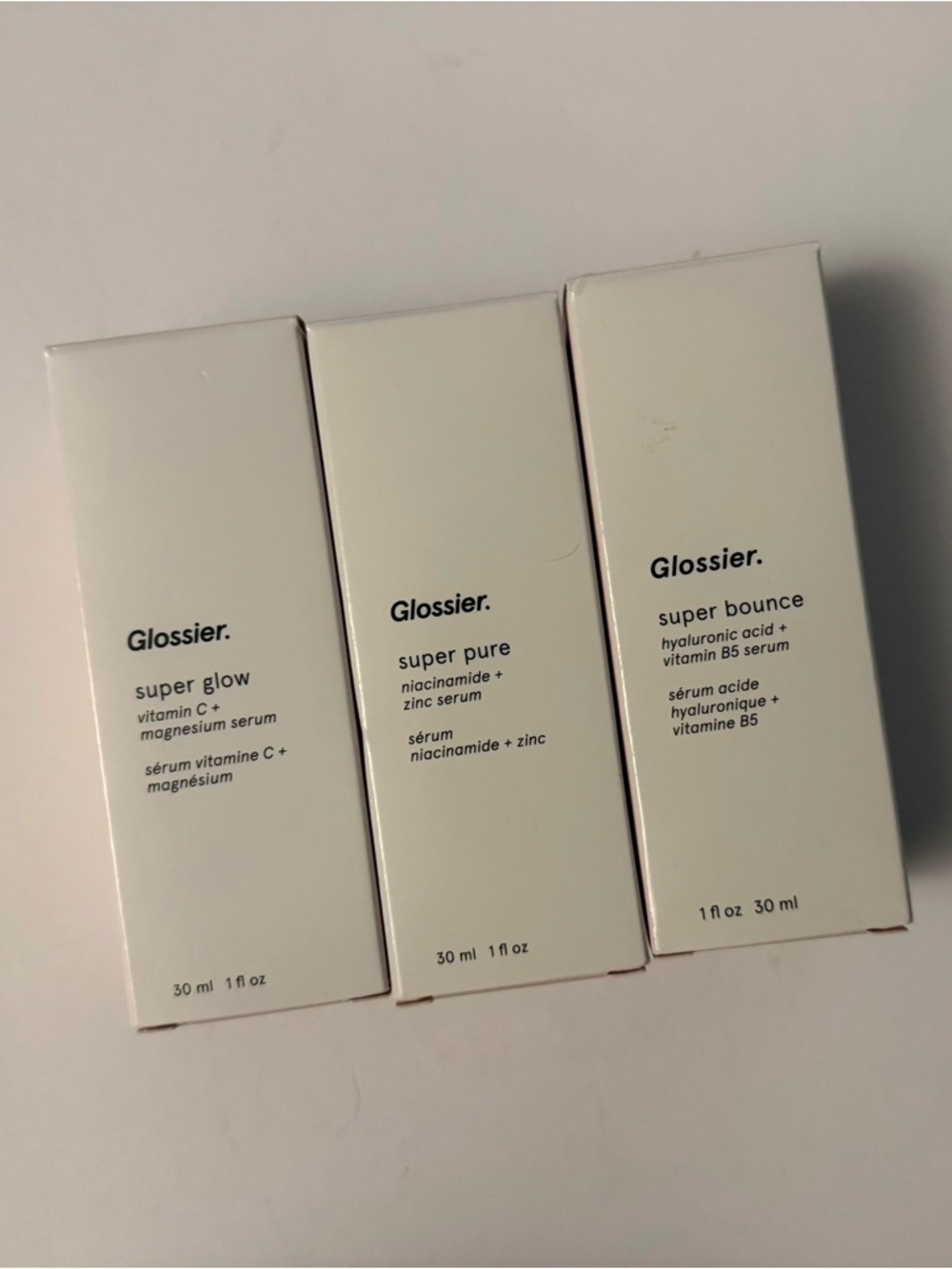 Glossier Serum Trio // Super Glow, Super Pure, Super Bounce